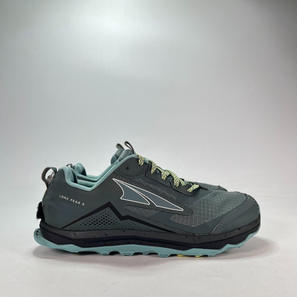 Altra Lone Peak 5 Gray Green Trail Running Shoes AL0A4VR7327 Women's Size 9.5
